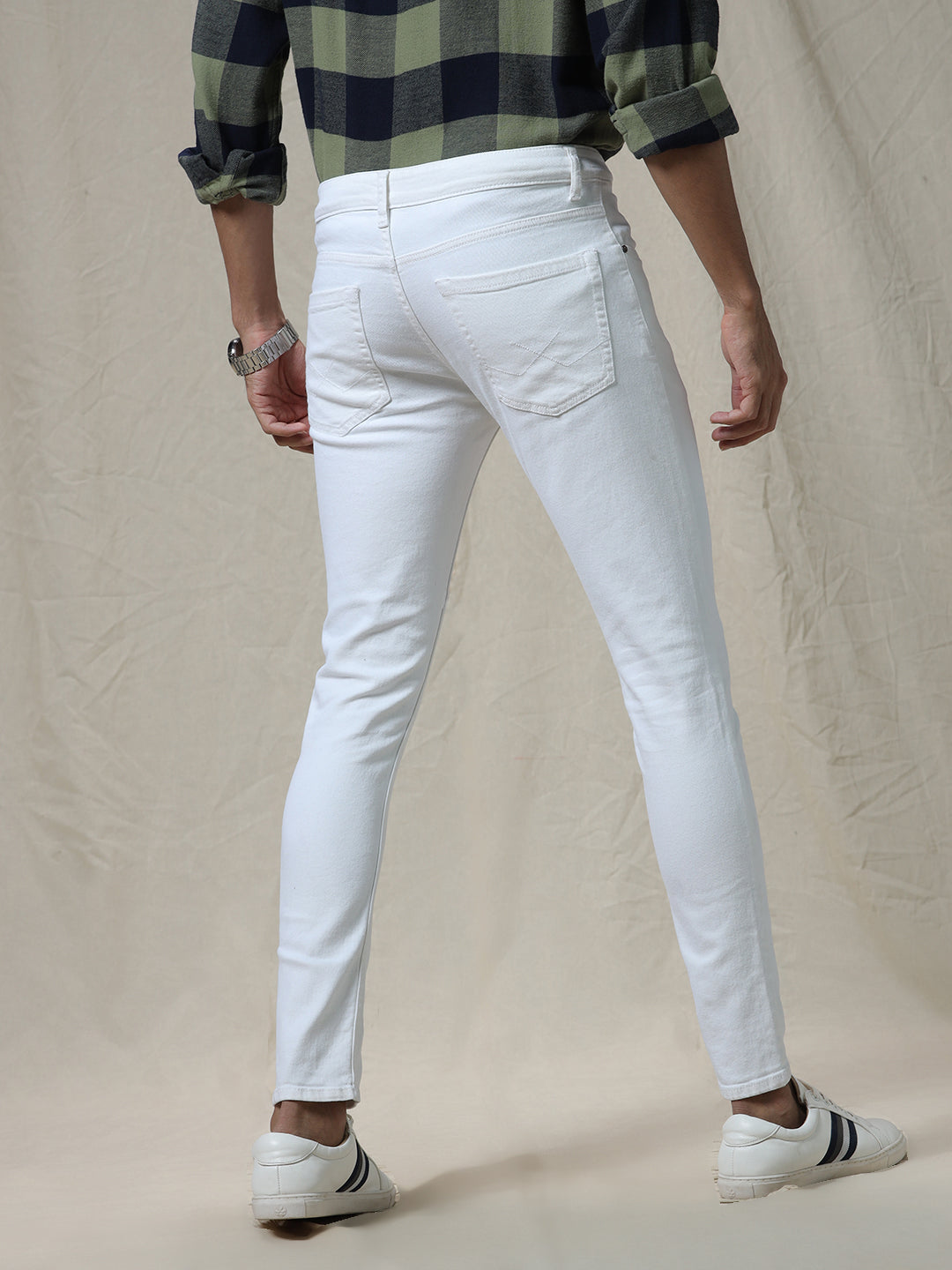 Buy VOI JEANS White Light Tone Cotton Blend Skinny Mens Jeans | Shoppers  Stop